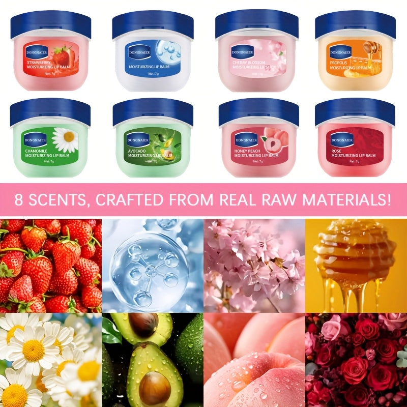 1 Random Flavor Lip Balm & Tinted Gloss - 8 Colors Available, Long-Lasting Moisturizing and Nourishing for Natural Shine on Lips, Suitable to All Skin Types, Party Gift, Christmas Present, Travel Souvenir in Blue Tube&Round C