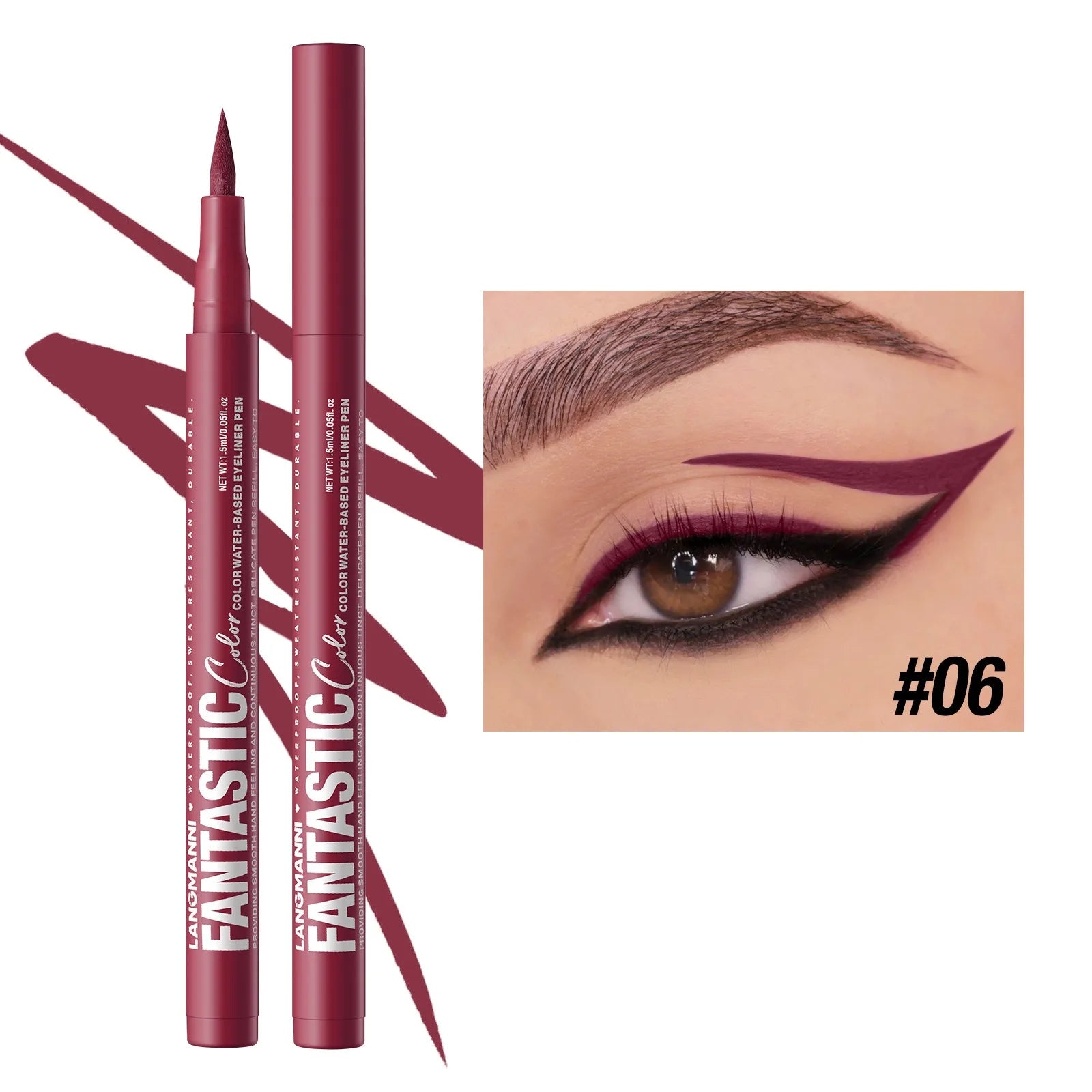 12 Colors Liquid Matte Red Water Eyeliner Quick-Drying Smudge-Proof Smooth Eyeliner Pen Long-Lasting Eyes Makeup Cosmetics