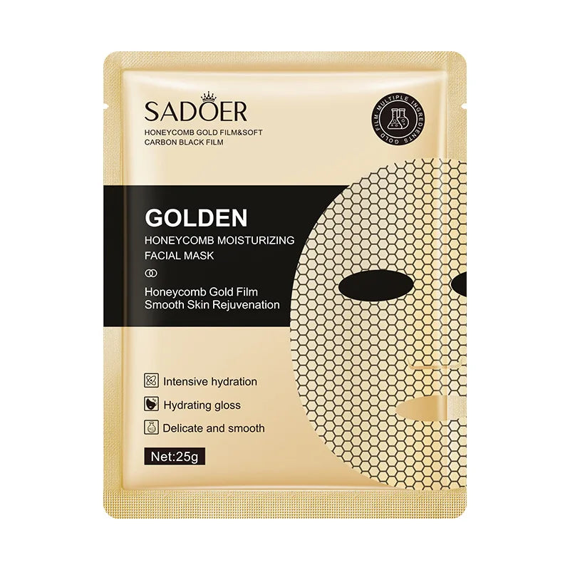 10pcs/set SADOER 24K Gold Moisturizing Facial Mask skincare Firming Nourishing Smooth Rejuvenation Face Sheet Mask Skin Care