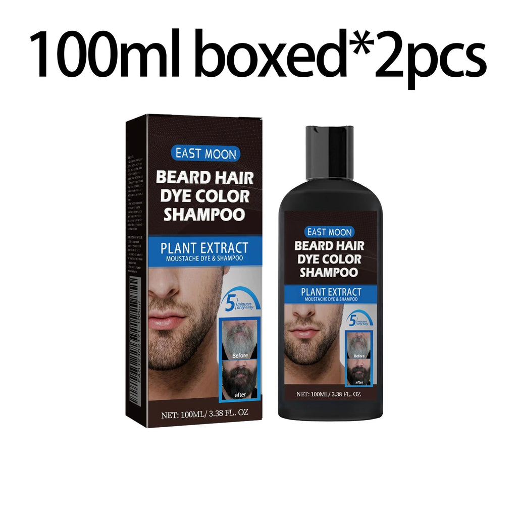 100ml Herbal Extract Fast Permanent Black Dye Gray Hair Shampoo Natural Black Beard Dye Shampoo For Men Hair Color Dye Cream