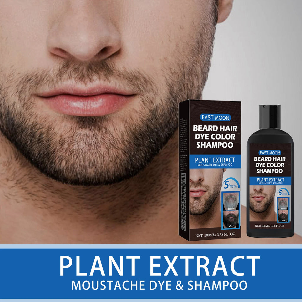 100ml Herbal Extract Fast Permanent Black Dye Gray Hair Shampoo Natural Black Beard Dye Shampoo For Men Hair Color Dye Cream