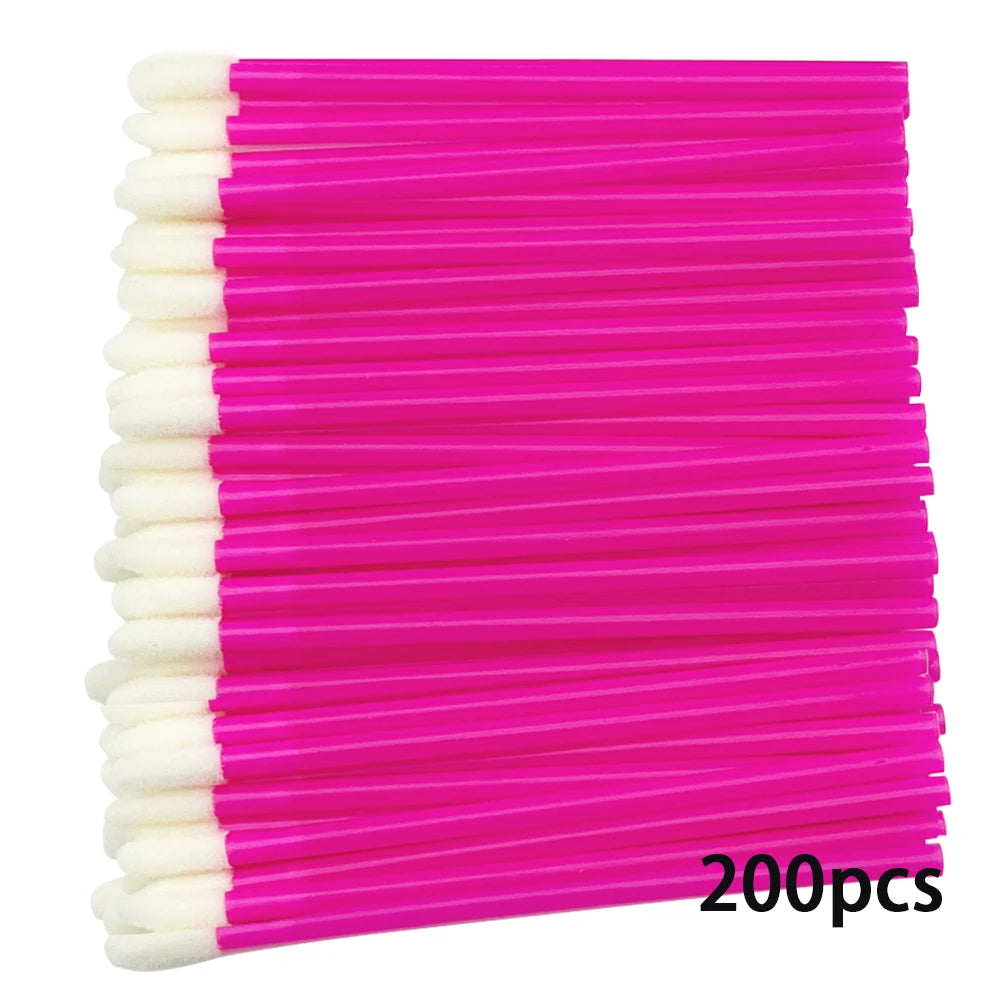 100/200pcs Lip Wands Applicators Eyelashes Brushes Lipstick Brush Mascara Applicator Gloss Wands Eyelash Extension Makeup Tool