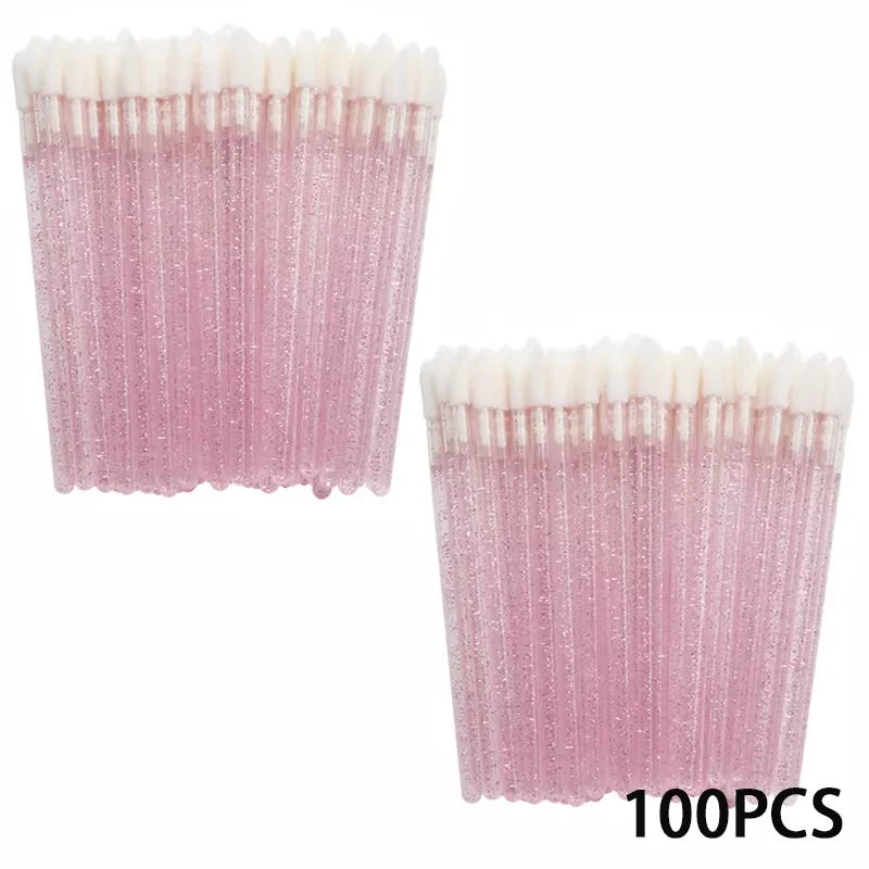 100/200pcs Lip Wands Applicators Eyelashes Brushes Lipstick Brush Mascara Applicator Gloss Wands Eyelash Extension Makeup Tool