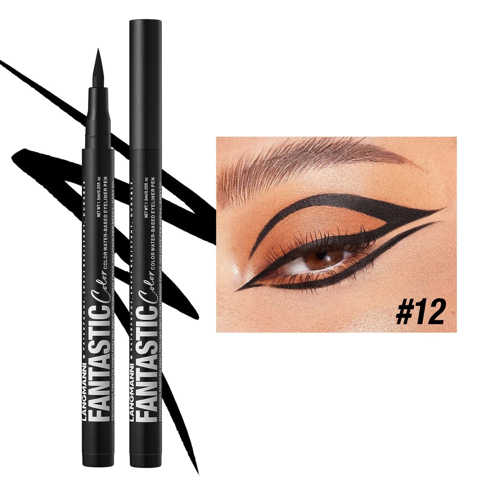 12 Colors Liquid Matte Red Water Eyeliner Quick-Drying Smudge-Proof Smooth Eyeliner Pen Long-Lasting Eyes Makeup Cosmetics