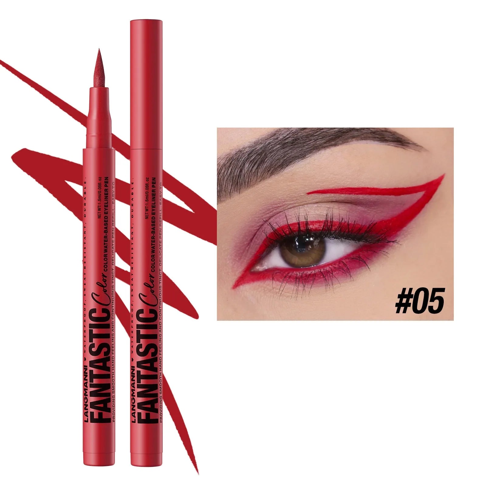 12 Colors Liquid Matte Red Water Eyeliner Quick-Drying Smudge-Proof Smooth Eyeliner Pen Long-Lasting Eyes Makeup Cosmetics