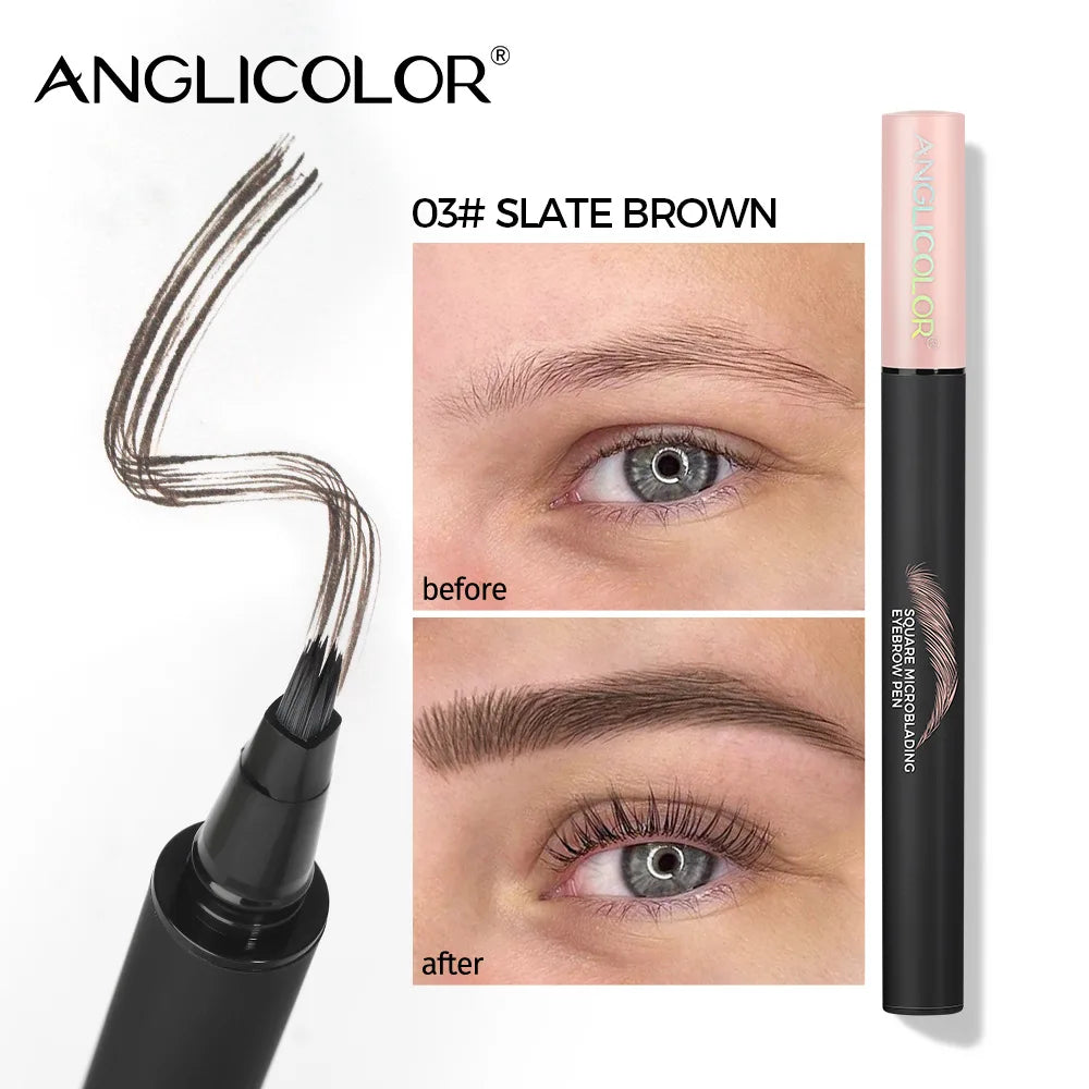 Velvet Wild Eyebrow Pencil Square Angled Brush Multifunctional 3D Brow Dye Cream Hairline Anti-smudge Waterproof Eyebrow Tint Pen