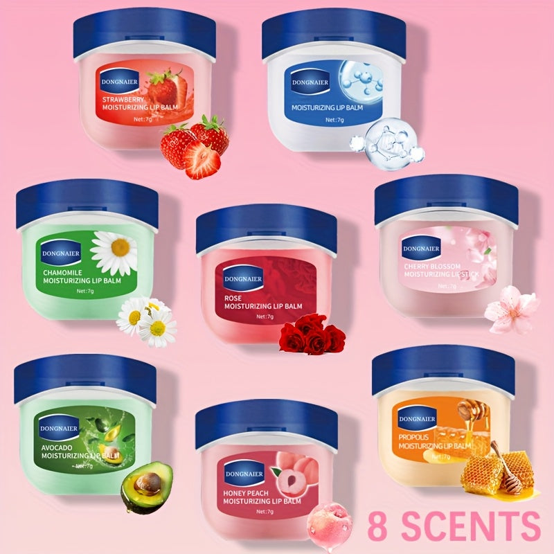 1 Random Flavor Lip Balm & Tinted Gloss - 8 Colors Available, Long-Lasting Moisturizing and Nourishing for Natural Shine on Lips, Suitable to All Skin Types, Party Gift, Christmas Present, Travel Souvenir in Blue Tube&Round C